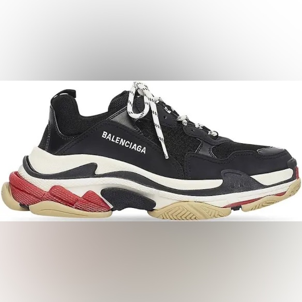 Balenciaga Black and Red Sneakers
